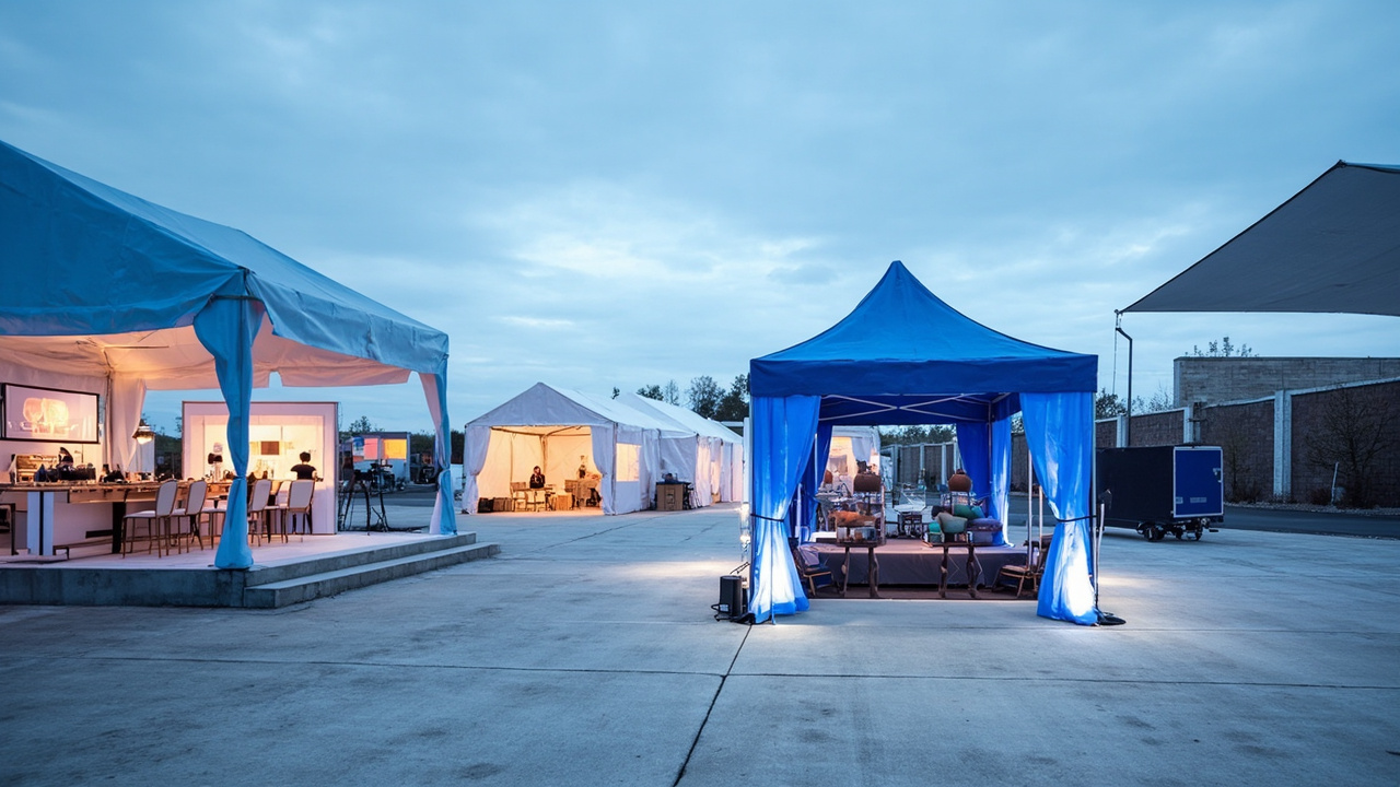 Uding event tents, warehouse tents and construction tent scenarios